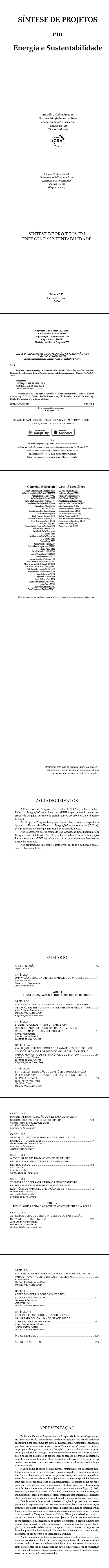 SÍNTESE DE PROJETOS EM ENERGIA E SUSTENTABILIDADE